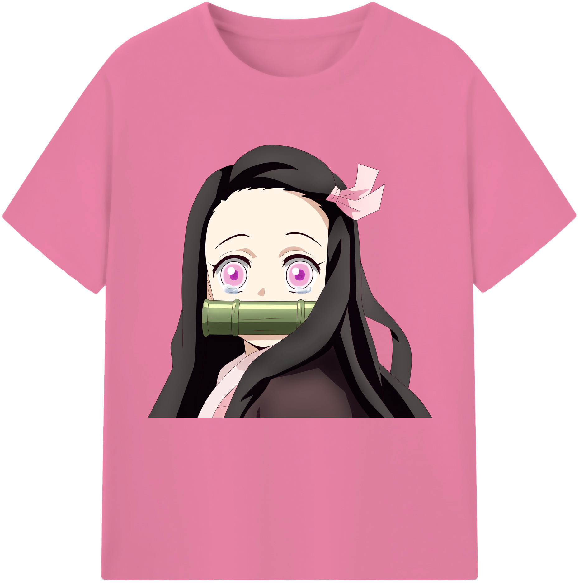 （画像用） 鬼滅の刃（きめつのやいば）竈門 禰󠄀豆子／かまど ねずこ Kamado Nezuko 綿100％半袖Tシャツ（フロントプリント）